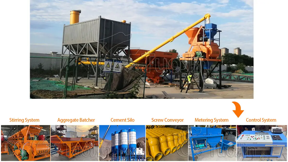parts of HZS25 concrete batching plant
