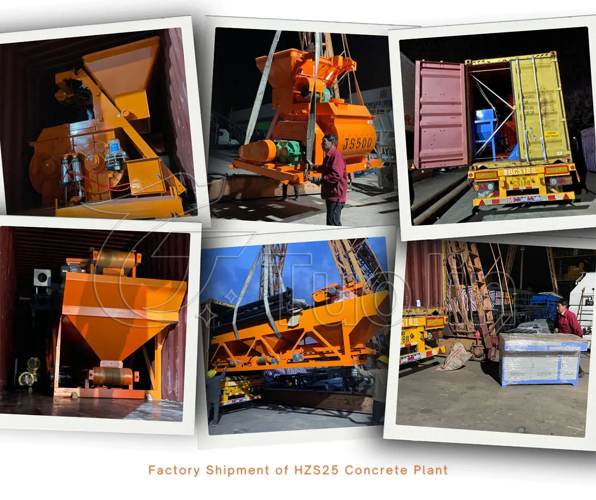 factory delivery of HZS25 concrete plant