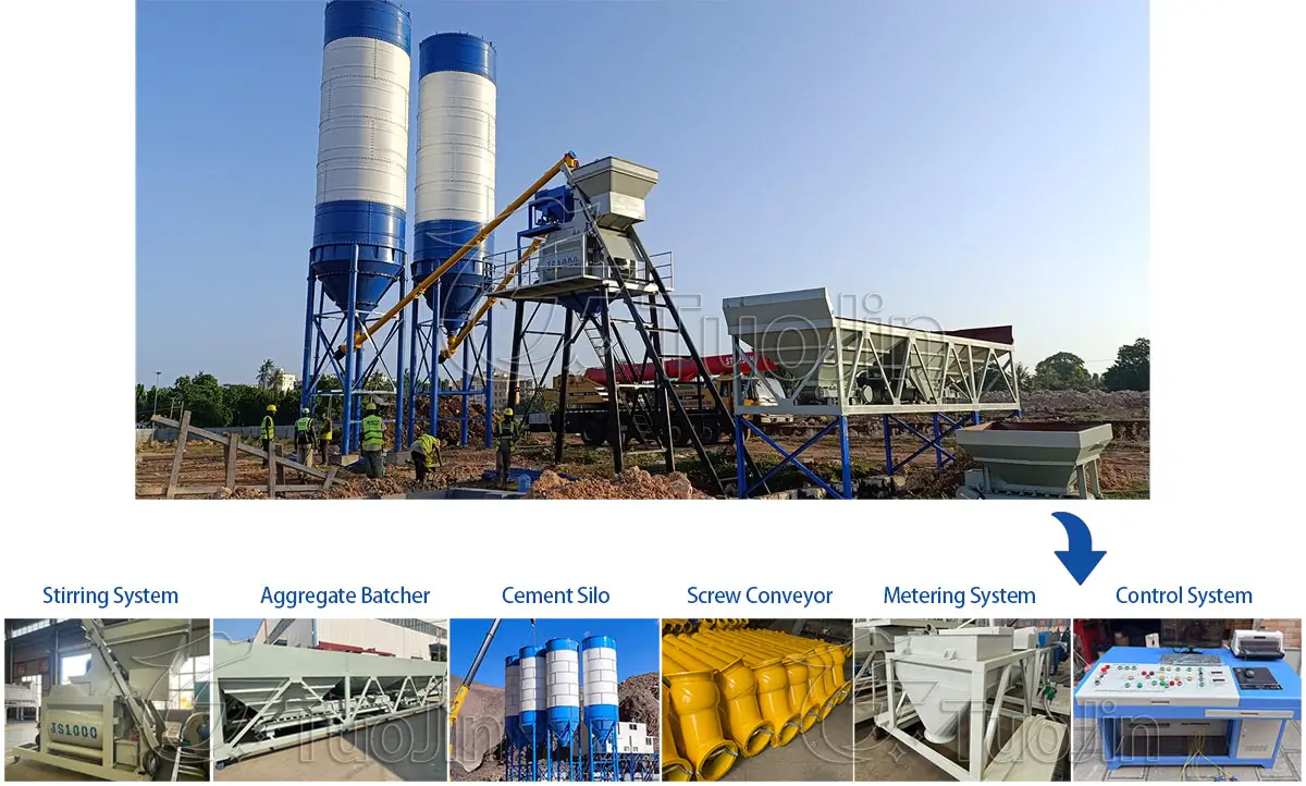 parts of HZS50 concrete batching plant