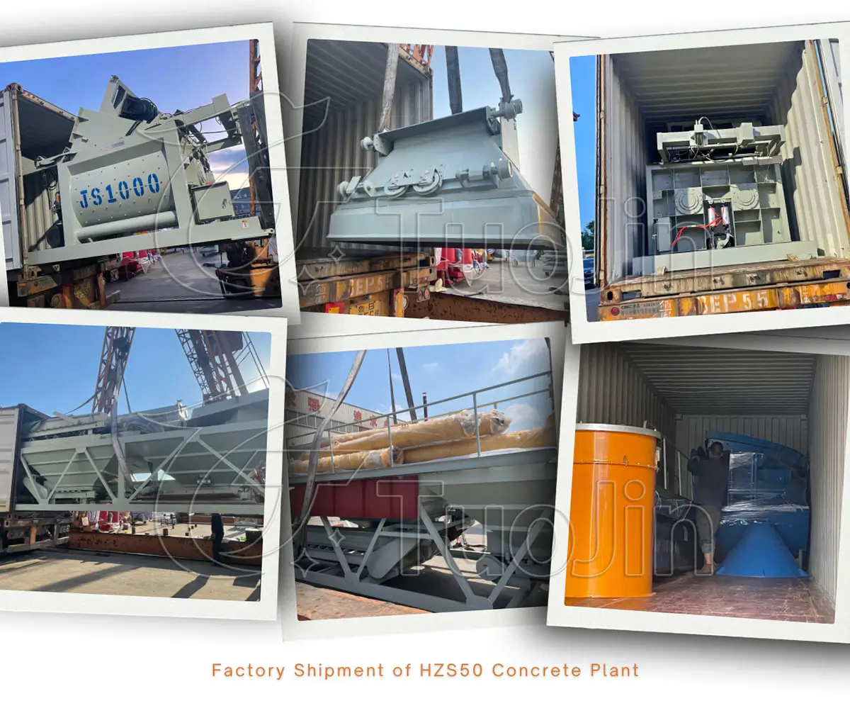 factory delivery of HZS50 concrete plant