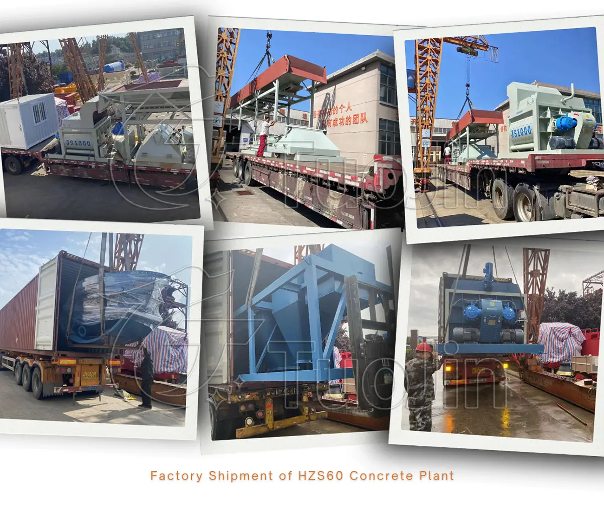 factory delivery of HZS60 concrete plant