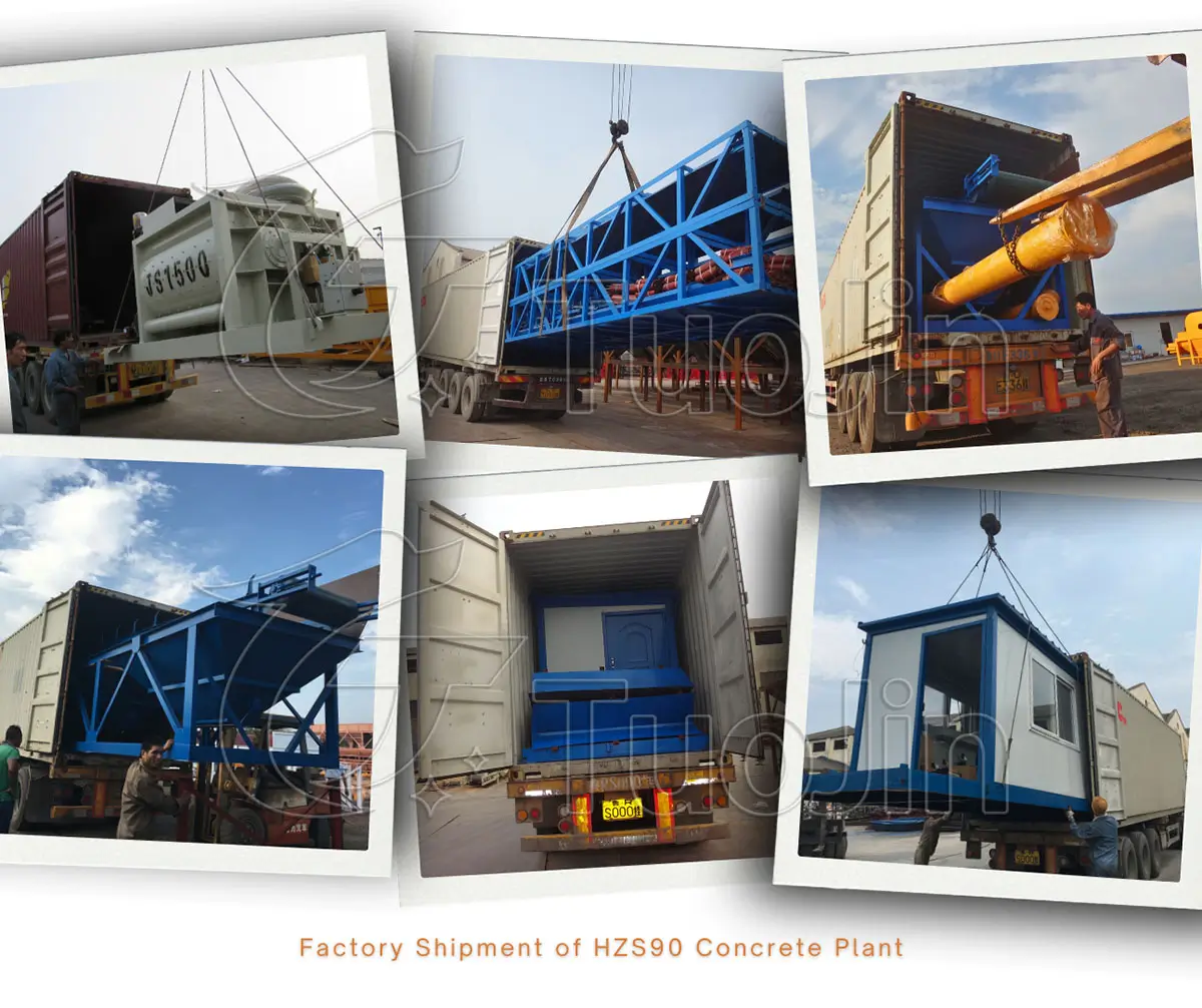 factory delivery of HZS90 concrete plant