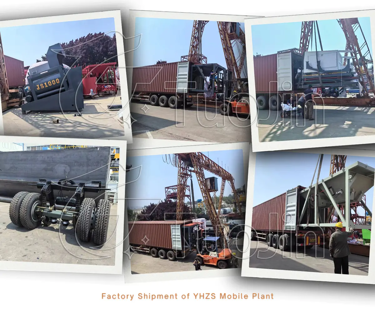 factory delivery of YHZS mobile concrete batching plant