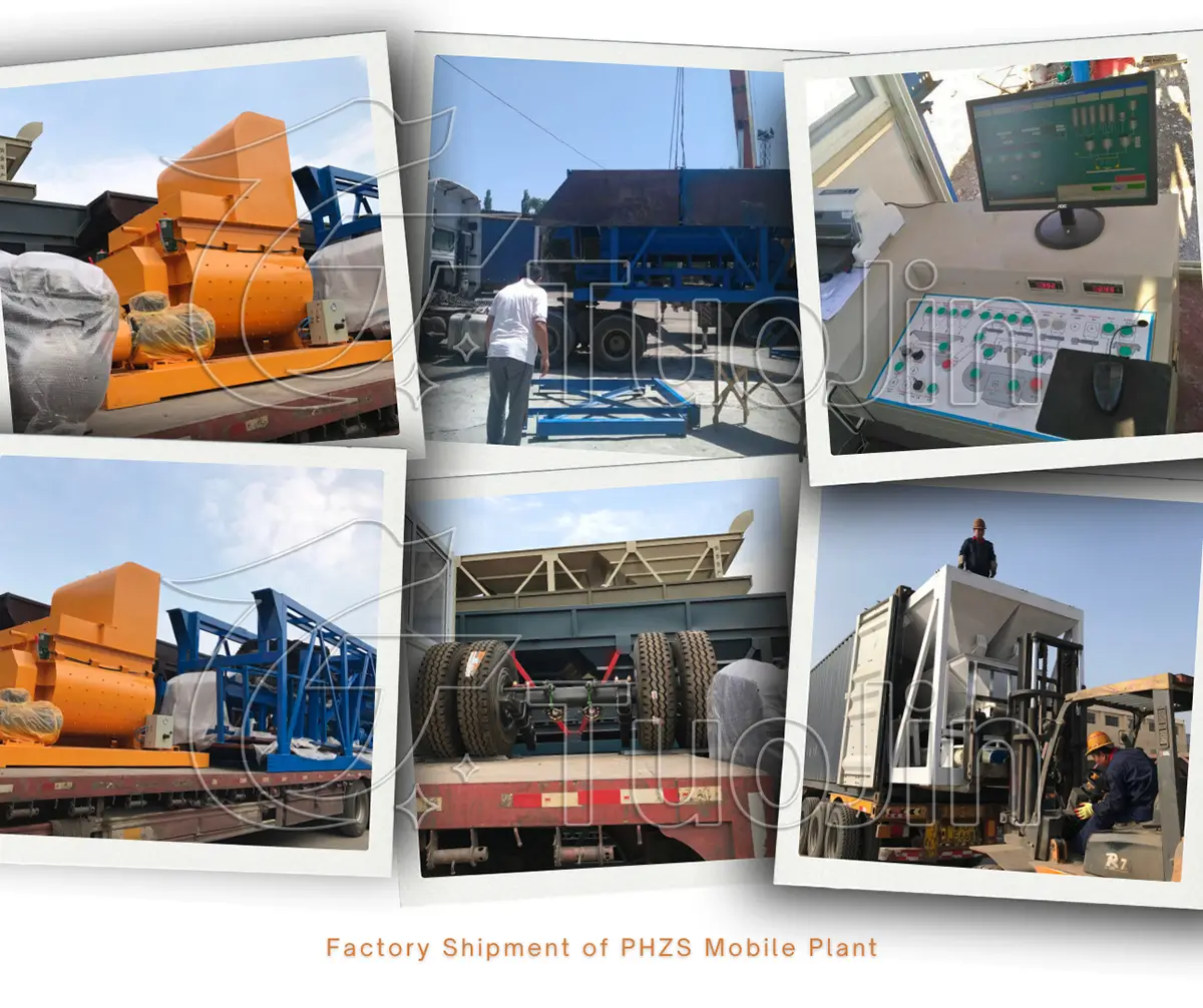 factory delivery of mobile concrete batching plant