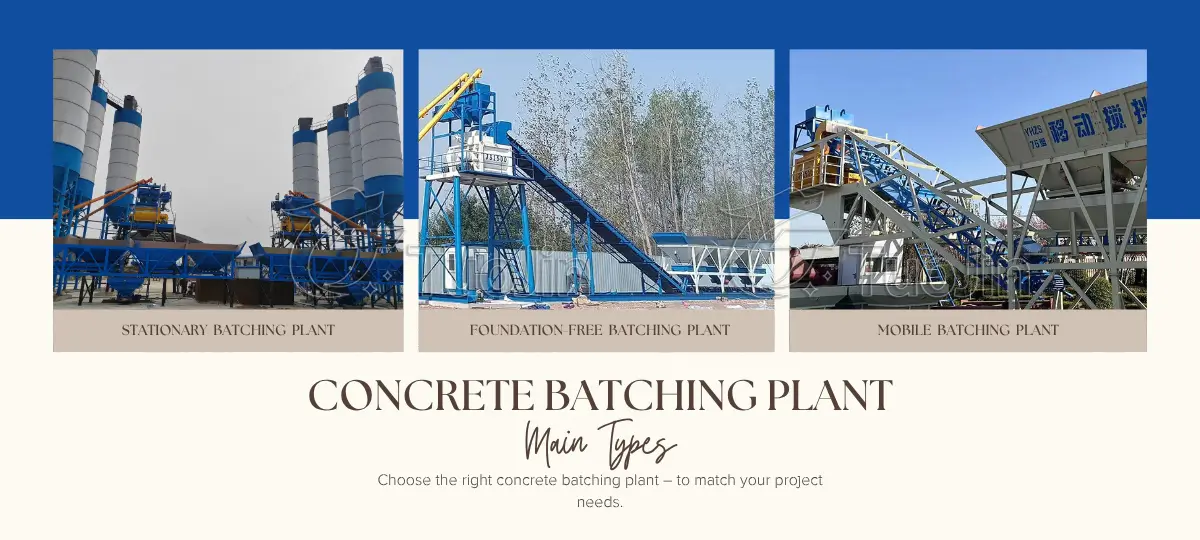 main types of concrete batching plants