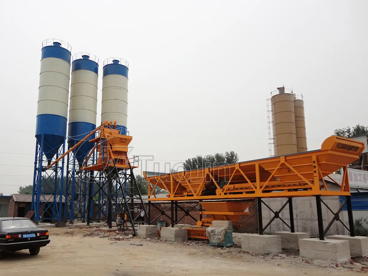 stationary concrete batching plant
