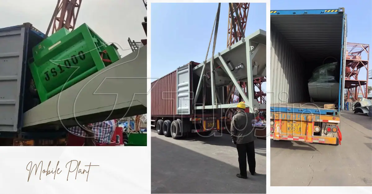mobile concrete batching plant delivery