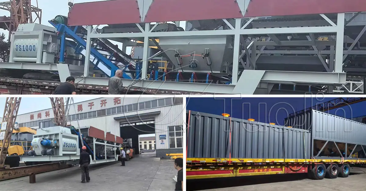 mobile concrete batching plant delivery
