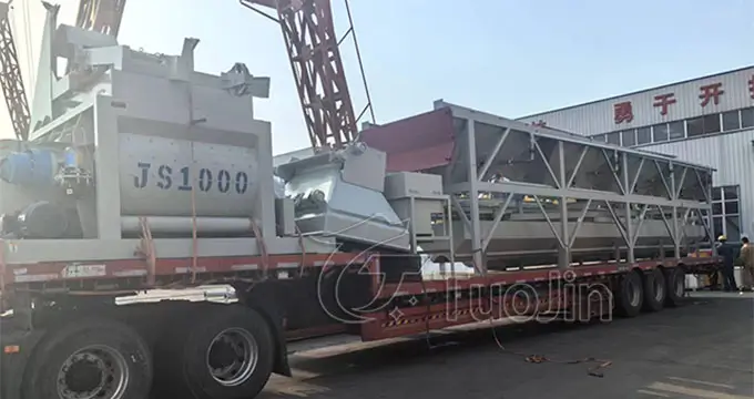 Insulated HZS50 Concrete Batching Plant Exported to Russia